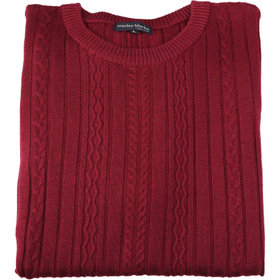 stanley blacker】【長袖】胸刺繍Vネックニットセーター/ワイン