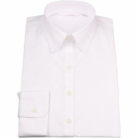 【english girl by J.P.】レギュラーカラーブラウス/ホワイト×ドビーストライプ