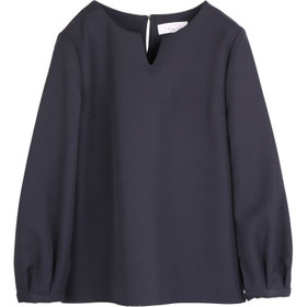 【mirum purple】キーネックブラウス/ネイビー