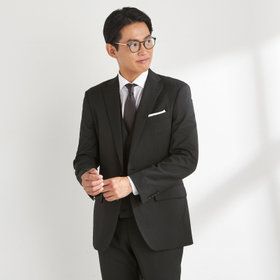 【WEB限定/OUTLET/汚れ・キズ等有】【JOHN PEARSE Black SELECT LINE】【年間】スリーピース2釦シングル0タックスーツ/ブラック/※裾上げ必要
