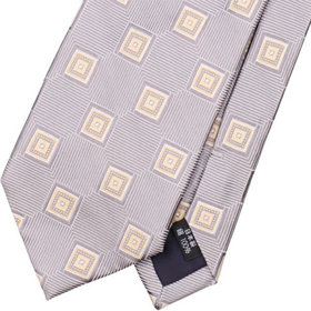 Donato Vinci Italy Uomo】シルク小紋ネクタイ7.5cm幅/グレー柄