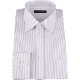 【発送在庫あり】【DUKEMORGAN】【形態安定】ワイドカラーワイシャツ/グレー×ストライプ