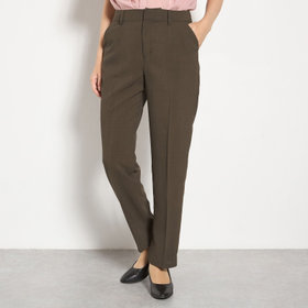 【Diana】【春夏】テーパードパンツ/ブラウン×シアー合繊/ウエストシャーリング/ウォッシャブル＆ストレッチ