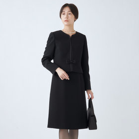 【BIEN BELLE】【年間】【ストレッチ】ノーカラーサテン使いアンサンブルレディースフォーマル