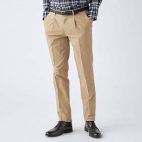 【stanley blacker new york】【秋冬】1タックテックコットンストレッチチノパンツ/ベージュ/ウエストシャーリング仕様/※裾上げ必要