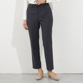 【Diana】【秋冬】パンツ/ネイビー×チェック/ウォッシャブル＆ストレッチ/裾上げ済仕様