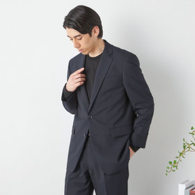 【JOHN PEARSE White】【春夏】2釦シングルスーツ ワンタックパンツ / ネイビー×ストライプ / SHOWER CLEAN / 形状安定 ※裾直し必要