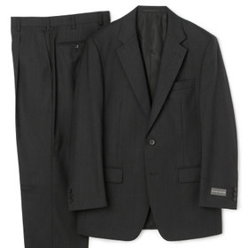 【Donato Vinci】【秋冬】2釦シングルスーツ ショートタック/グレー×ジョーゼットストライプ /REAL GRAY /NEW ZEALAND WOOL/※裾上げ必要