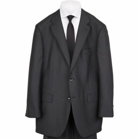 【WEB限定/OUTLET/汚れ・キズ等有】【TRUE TOP】【年間】2釦シングルスーツ 1タック/ブラック×ソリッド