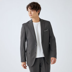 【ULTRA MOVE CROSS】【JOHN PEARSE comfort】【年間】2釦シングルジャケット/グレー×ハウンドトゥース