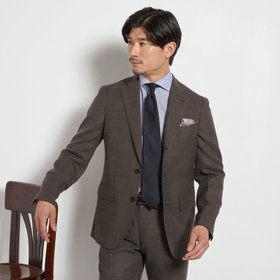 【Donato Vinci Italy CLASSICO】【春夏】2釦シングルスーツ 2タック/ブラウン/REAL NAVY COLLECTION/※裾上げ必要