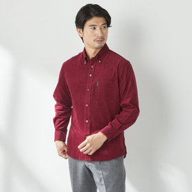  【stanley blacker new york】【長袖】コーデュロイボタンダウンシャツ/ワイン