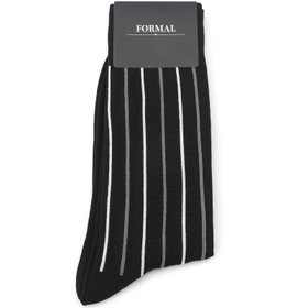 FORMAL】靴下/ブラック×ストライプ（81131900-80_T