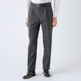 L.O.X】【大きいサイズ】【春夏】ウールブレンド 1タックパンツ