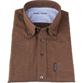 【WEB限定/OUTLET/汚れ・キズ等有】【stanley blacker】【長袖】ピーチスキンボタンダウンシャツ/カーキ