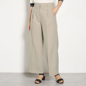 【Diana】【春夏】ワイドパンツ/ベージュ/ウォッシャブル＆ストレッチ/裾上げ済仕様