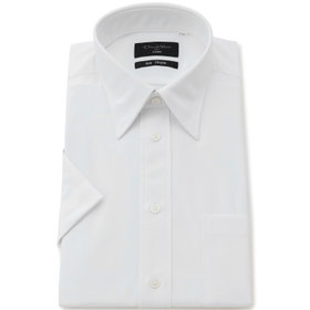 【半袖】【Donato Vinci Italy Uomo】【STYLISH】【ノーアイロン】レギュラーカラードレスワイシャツ/ホワイト/ULTRA MOVE/オイルガード/ニット素材