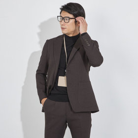 【JOHN PEARSE comfort navy】【秋冬】2釦シングルジャケット/ブラウン/パッチポケット/ULTRA MOVE/ウォッシャブル