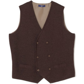 JOHN PEARSE comfort navy】【秋冬】ニットダブルジレ/ブラウン