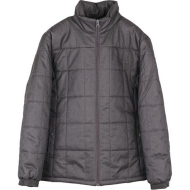 中綿スタンドブルゾン/ブラウン×ハウンドトゥース/撥水/防風/静電気軽減