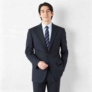 【TRUE TOP】【年間】2釦シングルスーツ ワンタックパンツ / ネイビー / パンツウォッシャブル ※裾直し必要