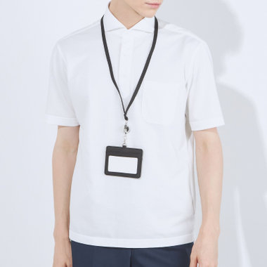 【半袖】【JOHN PEARSE comfort navy】【ノーアイロン】ホリゾンタルワイドビズポロシャツ プルオーバータイプ/ホワイト/ULTRA MOVE/ニット素材