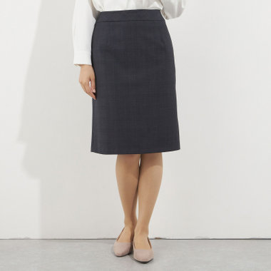 【Diana】【秋冬】スカート/ネイビー×チェック/ウォッシャブル＆ストレッチ