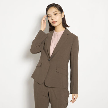 【Diana】【春夏】1釦シングルジャケット/ブラウン×シアー合繊/ウォッシャブル＆ストレッチ