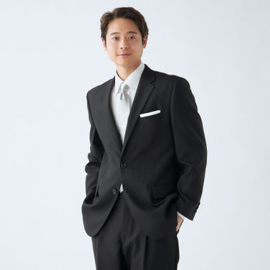 【TRUE TOP】【ベーシックシルエット】2釦シングルフォーマルスーツ 1タックパンツ/アジャスター付/※裾上げ必要