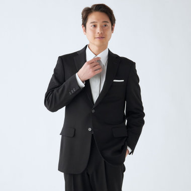 【Donato Vinci Italy】2釦シングルフォーマルスーツ 1タックパンツ/アジャスター付き/カシミヤシルクブレンド濃染加工/※裾上げ必要