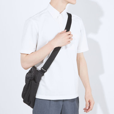 【半袖】【JOHN PEARSE comfort navy】【ノーアイロン】ボタンダウンビズポロシャツ プルオーバータイプ/ホワイト/ULTRA MOVE/ニット素材