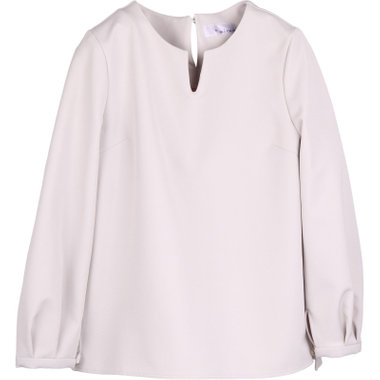 【WEB限定/OUTLET/汚れ・キズ等有】【mirum purple】キーネックブラウス/グレージュ