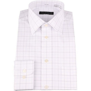 【WEB限定/OUTLET/汚れ・キズ等有】【DUKEMORGAN】【形態安定】ワイドカラーワイシャツホワイト×チェック