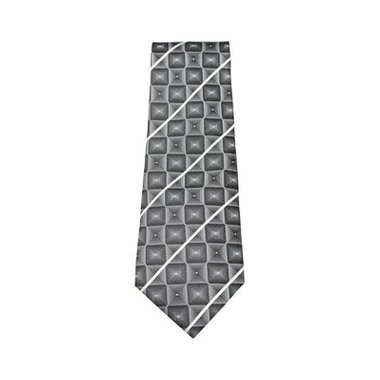 【JOHN PEARSE White】シルクチェックネクタイ8.0cm幅/グレー