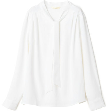 【WEB限定/OUTLET/汚れ・キズ等有】【NATURAL BEAUTY】スリムボウタイカットソー/ホワイト