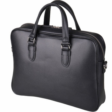 【WEB限定/OUTLET/汚れ・キズ等有】【Donato Vinci Italy】リサイクルレザーブリーフケース/ブラック/ショルダーストラップ付き