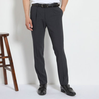 【発送在庫あり】【ファブリーズ認定！抗菌消臭加工】【JOHN PEARSE White】【春夏】1タックパンツ/ネイビー×グレンチェック/ULTRA MOVE/ウエストムーブ仕様/※裾上げ必要