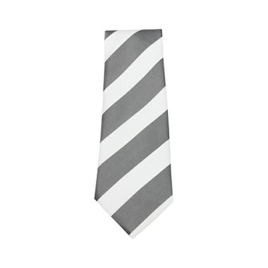 JOHN PEARSE White】シルクストライプネクタイ8.0cm幅/グレー