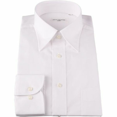 【WEB限定/OUTLET/汚れ・キズ等有】【JOHN PEARSE White】【形態安定】レギュラーカラードレスワイシャツ/ホワイト×ソリッド