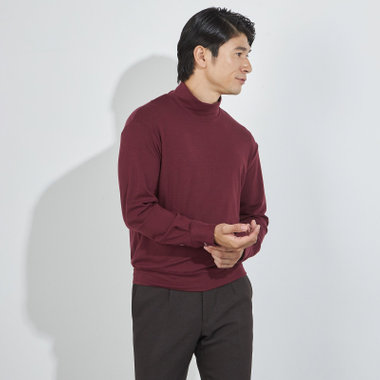 【KANSAIMAN Collection】【長袖】 ドレスカフニット/ワイン