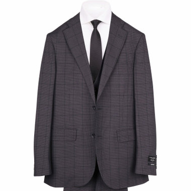 【JOHN PEARSE comfort】【秋冬】2釦シングルスリーピーススーツ ショートタック/グレー×チェック/ULTRA MOVE