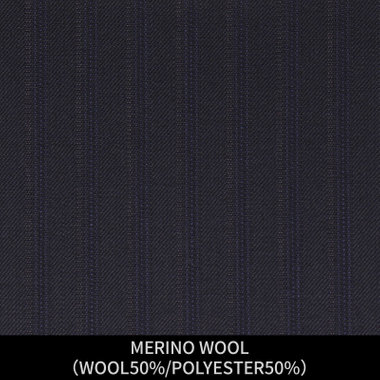 【パターンオーダー】【JOHN PEARSE comfort 2釦】【秋冬】スーツ/MERINO WOOL/ネイビー×ストライプ(WOOL50%/POLYESTER50%)