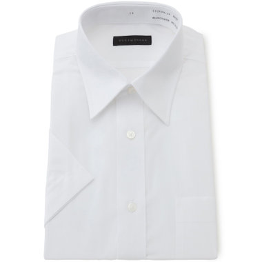 【WEB限定/OUTLET/汚れ・キズ等有】【半袖】【DUKEMORGAN】【形態安定】レギュラーカラーワイシャツ/ホワイト×ソリッド