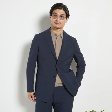 【HIGH SPEC MOTION】【春夏】ポリエステル2釦シングルジャケット/ネイビー