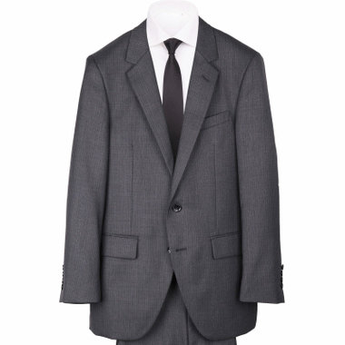 【Unpressure】【秋冬】2釦シングルスーツ 0タック/グレー×ストライプ