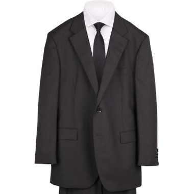 【TRUE TOP】【年間】2釦シングルスーツ 1タック/ブラック×ソリッド