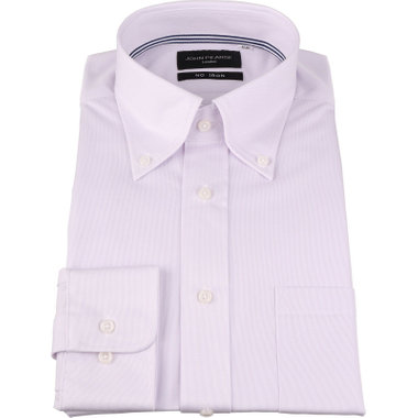 【WEB限定/OUTLET/汚れ・キズ等有】【JOHN PEARSE Black】【ノーアイロン】ボタンダウンドレスワイシャツ/パープル/釦付糸：ネイビー/ULTRA MOVE/ニット素材