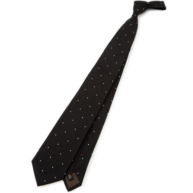 【名品】【Donato Vinci Italy】シルクドットネクタイ 8.5cm;幅/ブラック/MADE IN JAPAN