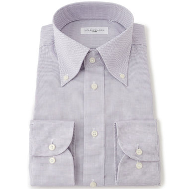 【JOHN PEARSE White】【形態安定】ボタンダウンドレスシャツ/グレー×ドビー/Oil guard