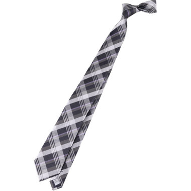 【JOHN PEARSE Black】シルクブレンドチェックネクタイ 7.5cm幅/ネイビー×グレー×ホワイト